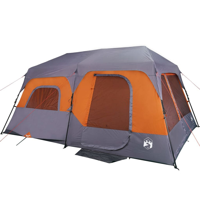 Tenda da Campeggio 9 Persone Grigia e Arancione 441x288x217 cm 94300