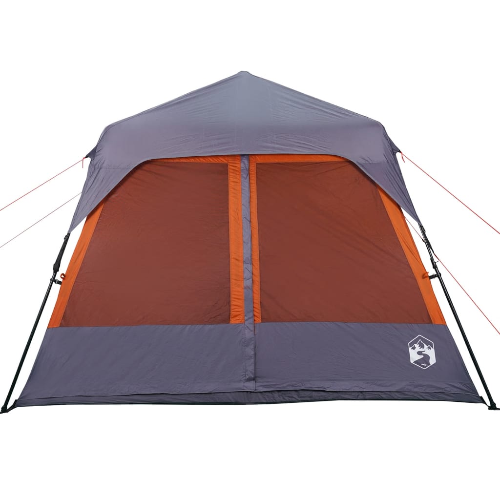 Tenda da Campeggio 9 Persone Grigia e Arancione 441x288x217 cm 94300