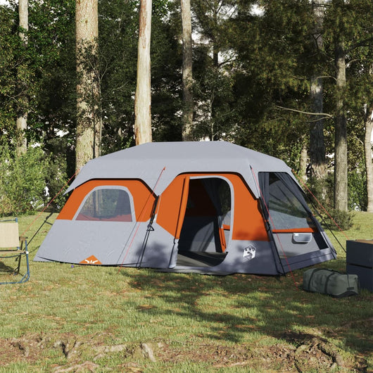 Tenda da Campeggio 9 Persone Grigia e Arancione 441x288x217 cm 94300