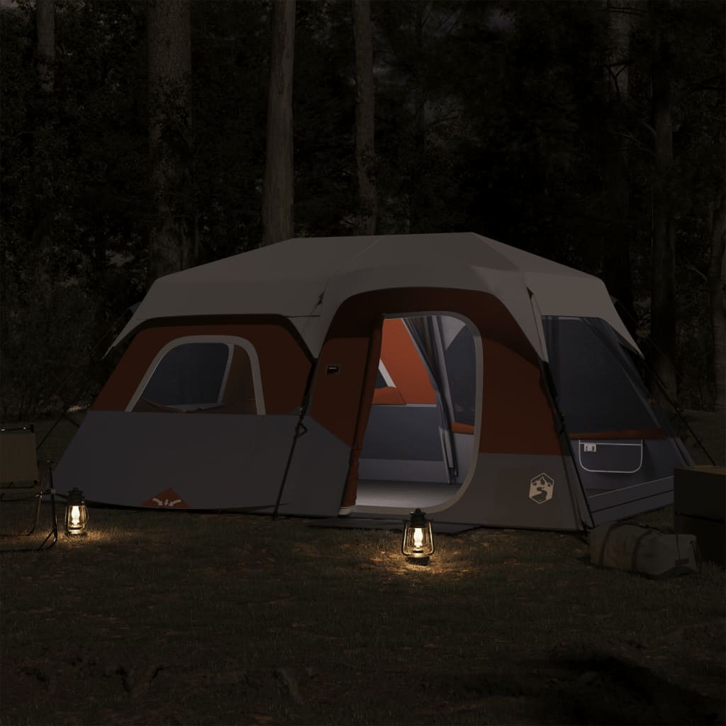 Tenda da Campeggio con LED Grigia e Arancione 441x288x217 cm 94312