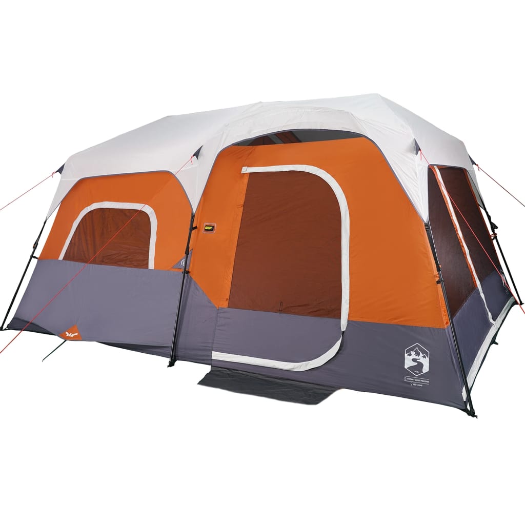 Tenda Famiglia LED 9 Persone Grigio/Arancione Rilascio Rapido 94312