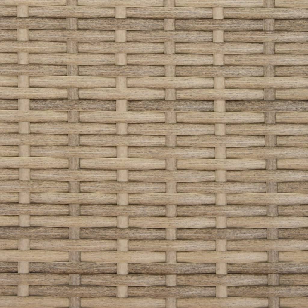 Divano da Giardino 2 Posti con Sgabelli Beige in Polyrattan 365794