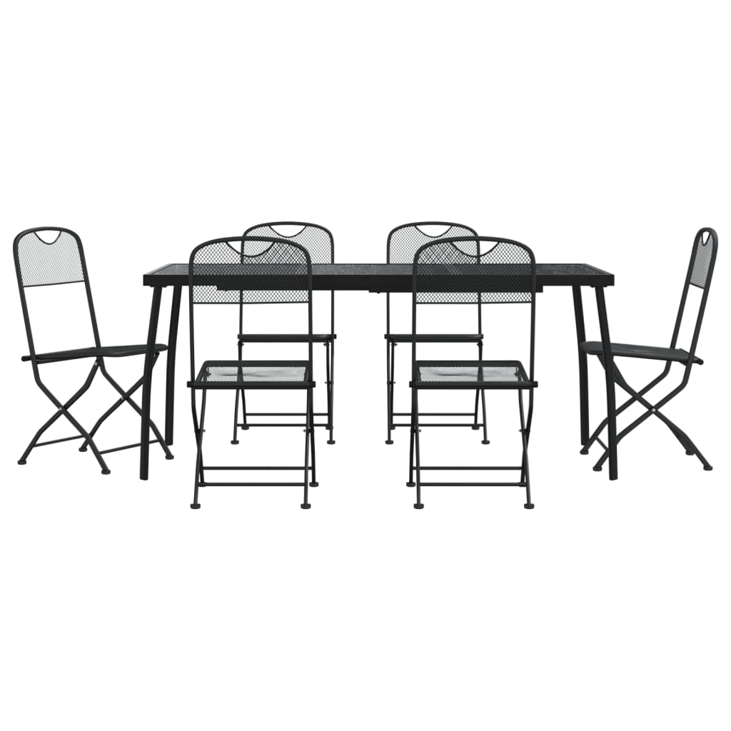 Set da Pranzo da Giardino 7pz Antracite in Rete Metallica 3211814