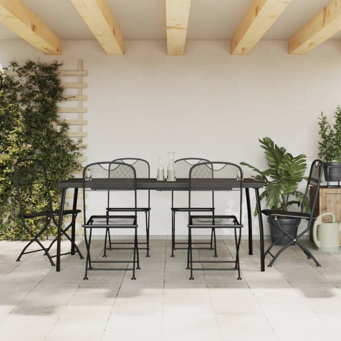 Set da Pranzo da Giardino 7pz Antracite in Rete Metallicacod mxl 107650