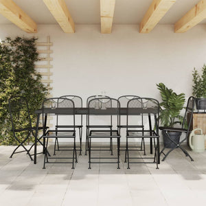 Set da Pranzo da Giardino 9pz Antracite in Rete Metallicacod mxl 83715