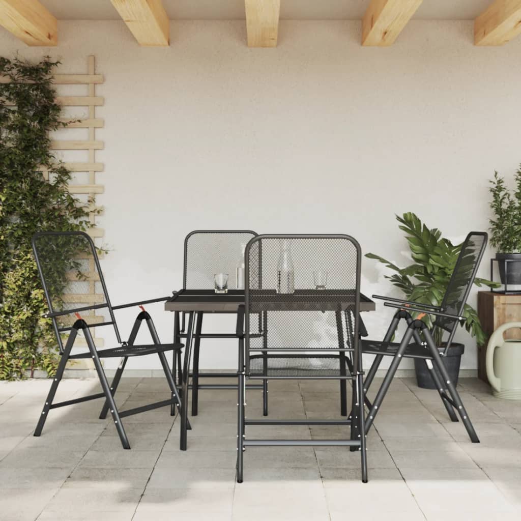 Set da Pranzo da Giardino 5pz Antracite in Rete Metallica 3211819