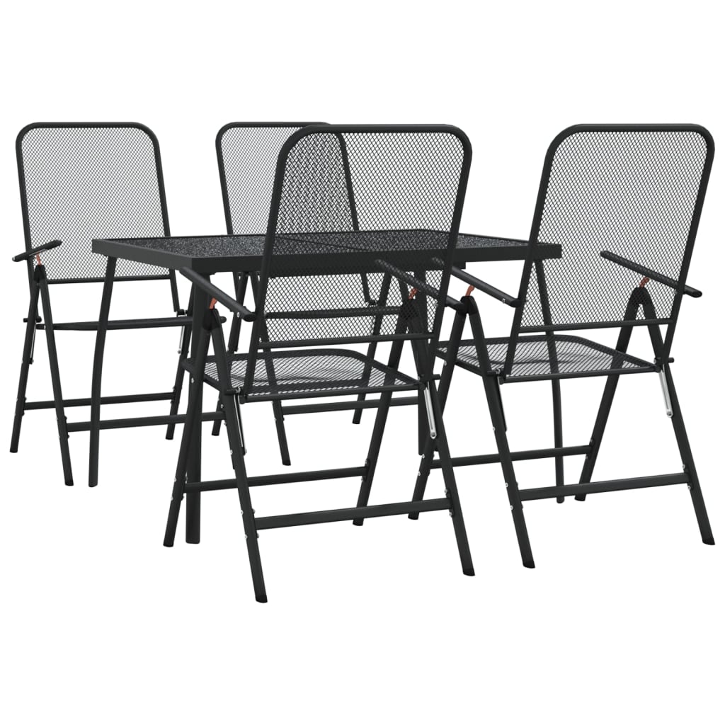 Set da Pranzo da Giardino 5pz Antracite in Rete Metallicacod mxl 83717