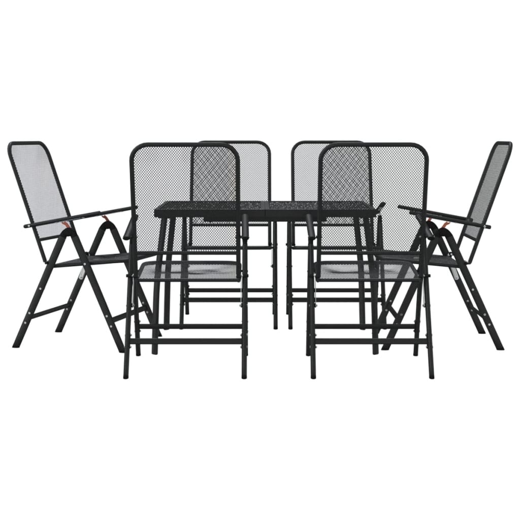 Set da Pranzo da Giardino 7pz Antracite in Rete Metallica 3211821