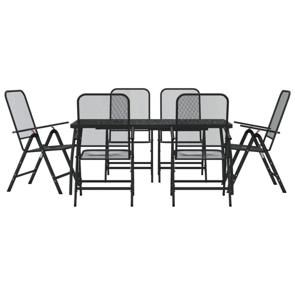 Set da Pranzo da Giardino 7pz Antracite in Rete Metallica 3211822