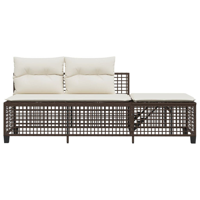 Set Divani ad Angolo 3 pz con Cuscini in Polyrattan Marrone 365445