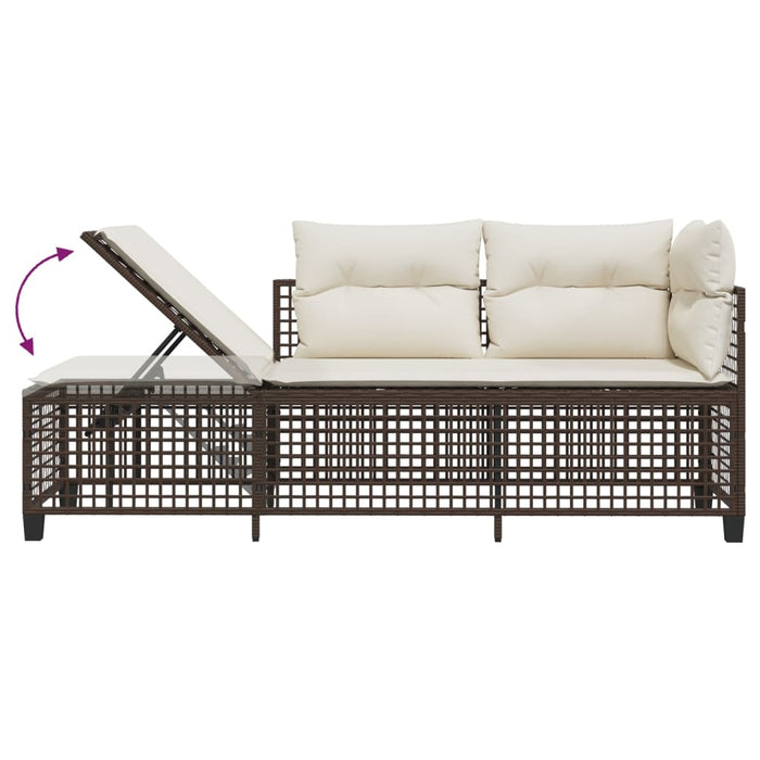 Set Divani ad Angolo 3 pz con Cuscini in Polyrattan Marrone 365445