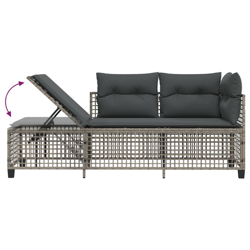 Divani da Giardino ad Angolo 3 pz Cuscini Grigio in Polyrattan 365446