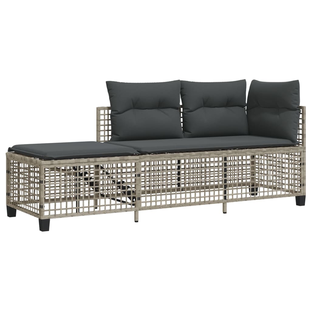 Divani da Giardino ad Angolo 3 pz Cuscini Grigio in Polyrattan 365449