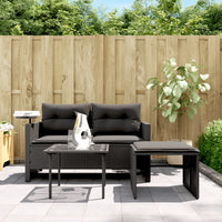 Set Divani da Giardino 3 pz con Cuscini in Polyrattan Nero 365458