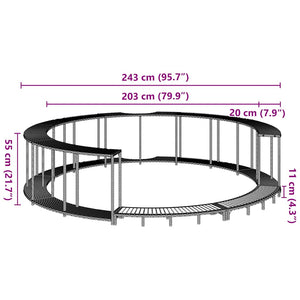 Bordo per Vasca da Spa con Portaoggetti&Gradino Polyrattan Nero 365610