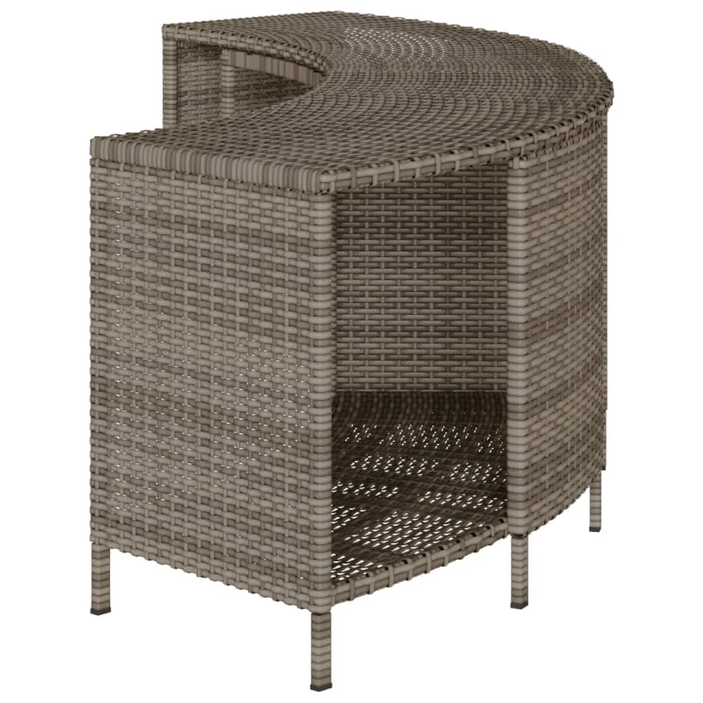 Scaffali Portaoggetti Vasca Idromassaggio 2pz Polyrattan Grigio 365619