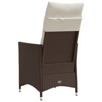 Sedia Reclinabile da Giardino con Cuscini Marrone in Polyrattan 365639