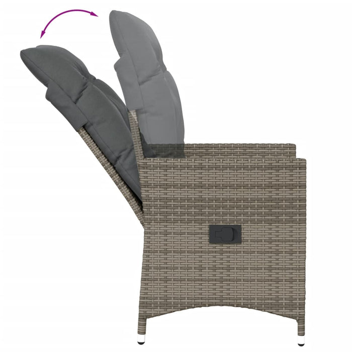 Set da Bistrò 3 pz con Cuscini Grigio in Polyrattan 365654