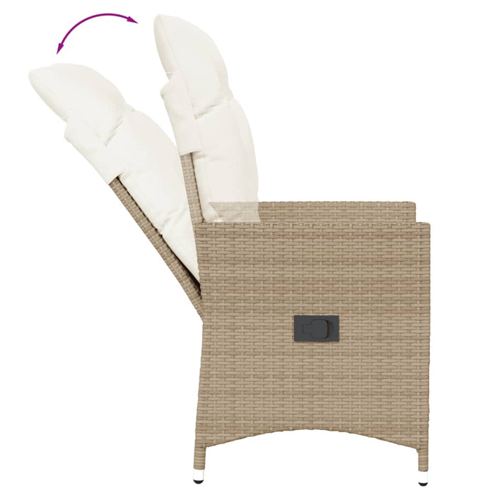 Set da Bistrò 3 pz con Cuscini Beige in Polyrattan 365655