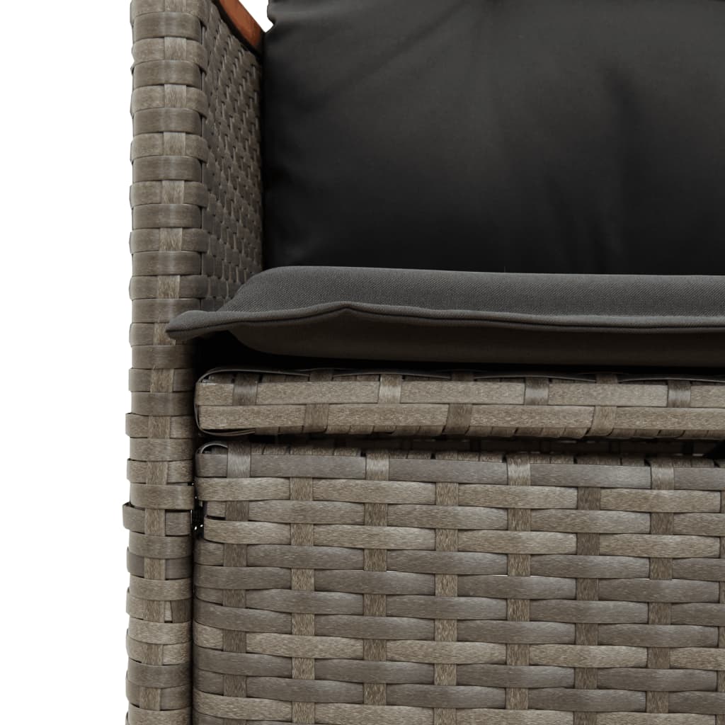 Set da Bistrò 3 pz con Cuscini Grigio in Polyrattan 365658