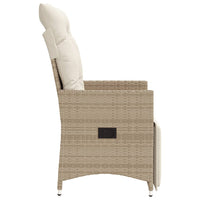 Sedie Reclinabili da Giardino 2pz con Cuscini Beige Polyrattan 365669