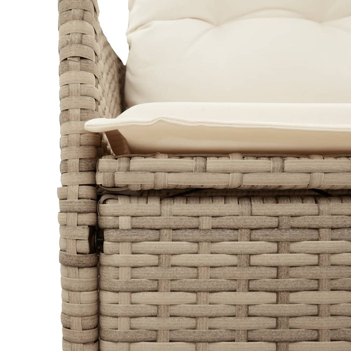 Sedie Reclinabili da Giardino 2pz con Cuscini Beige Polyrattan 365669