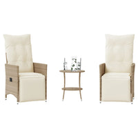 Set da Bistrò 3 pz con Cuscini Beige in Polyrattan 365676