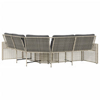 Divano da Giardino a L Cuscini e Pouf Grigio Chiaro Polyrattan 365898