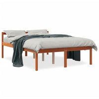 Letto per Anziani Marrone Cera 120x190cm Legno Massello di Pino 844152