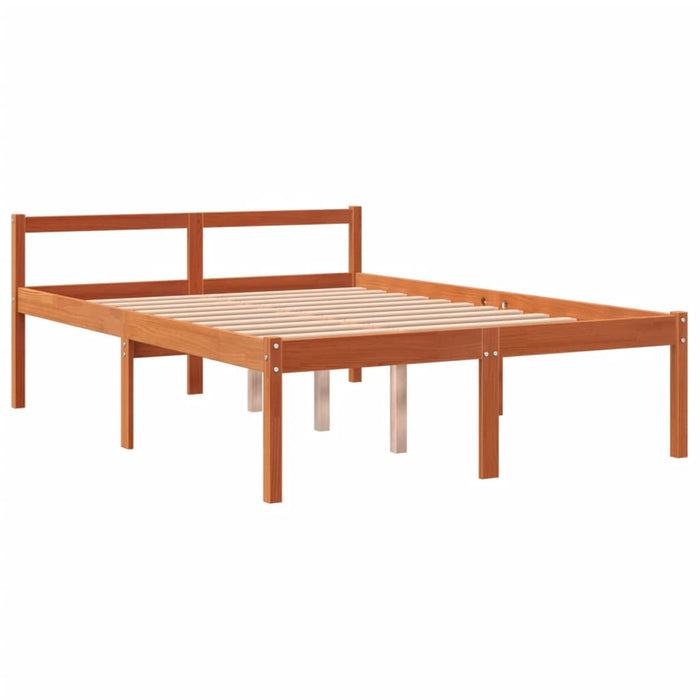 Letto per Anziani Marrone Cera 120x190cm Legno Massello di Pino 844152