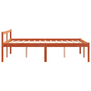 Letto per Anziani Marrone Cera 120x190cm Legno Massello di Pino 844152