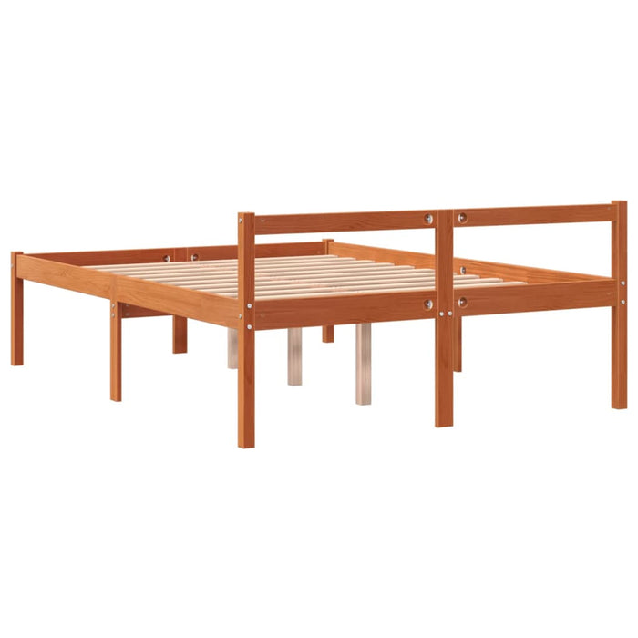 Letto per Anziani Marrone Cera 120x190cm Legno Massello di Pino 844152