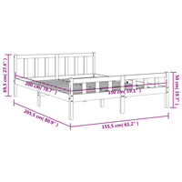 Giroletto con Testiera Marrone Cera 150x200 cm Massello Pino 844398