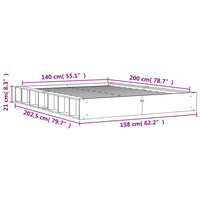 Giroletto Marrone Cera 140x200 cm in Legno Massello di Pino 844428