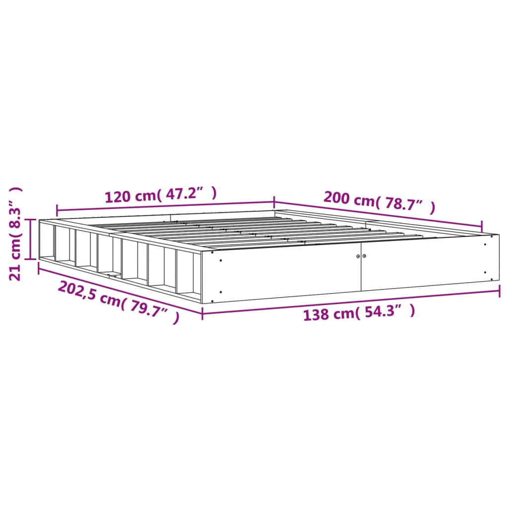 Giroletto Marrone Cera 120x200 cm in Legno Massello di Pino 844429