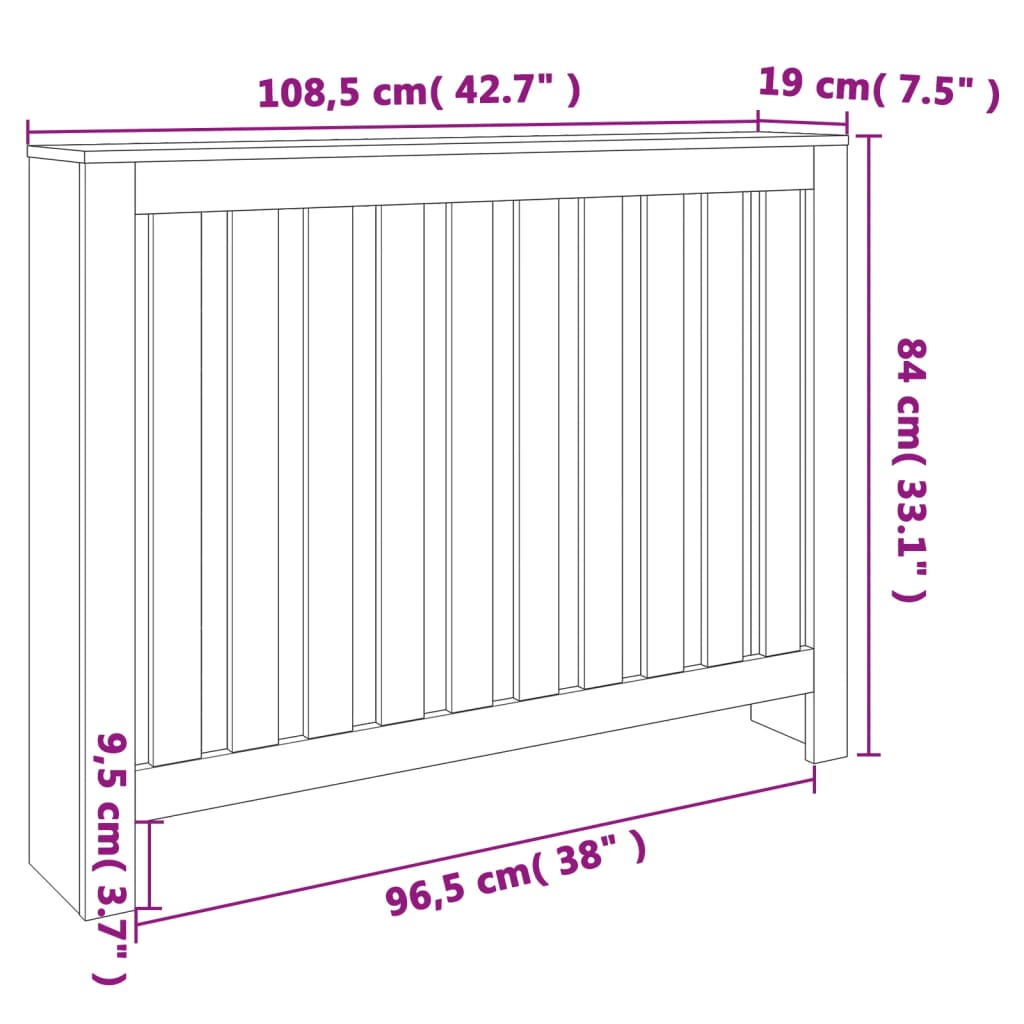 Copertura Termosifone Marrone Cera in Legno Massello Pino 844492