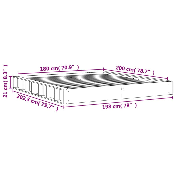 Giroletto Marrone Cera 180x200 cm in Legno Massello di Pino 3211841