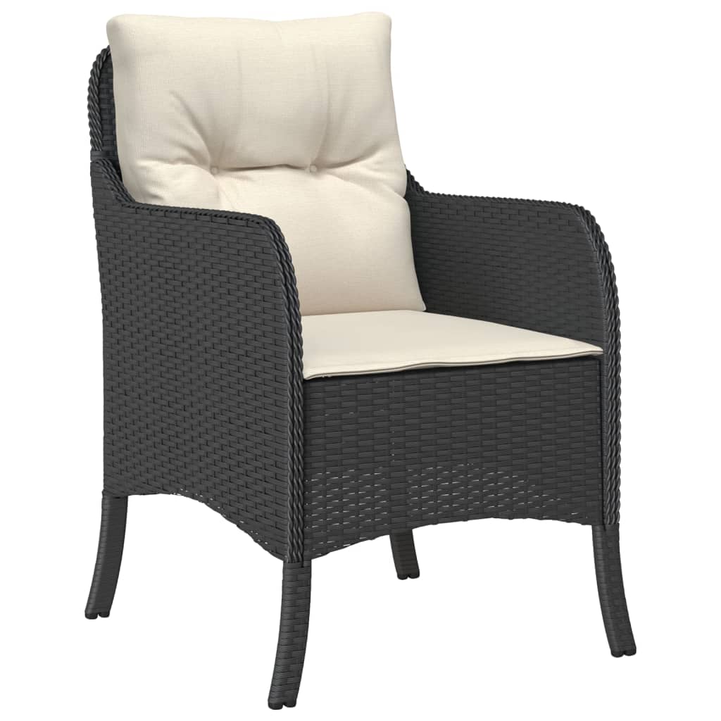 Set da Pranzo da Giardino 9 pz con Cuscini Nero in Polyrattan 3211912