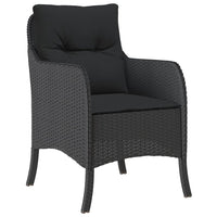 Set da Pranzo da Giardino 7 pz Nero con Cuscini in Polyrattan 3211925