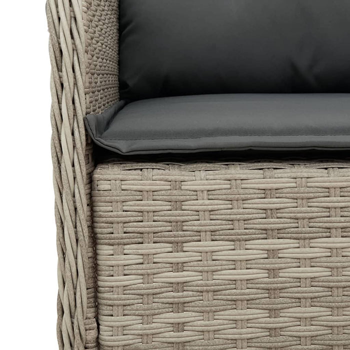 Set Pranzo da Giardino 5pz con Cuscini Grigio Chiaro Polyrattan 3211999