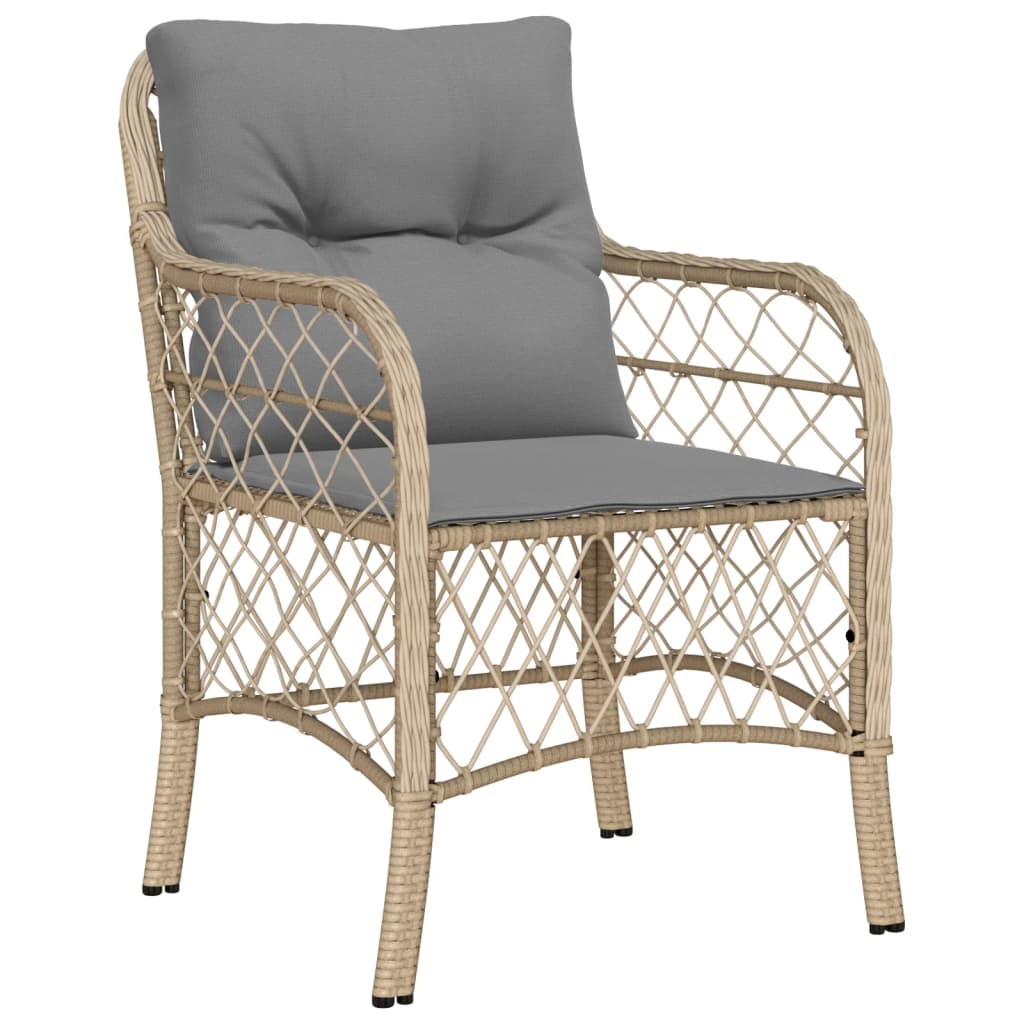 Set Pranzo da Giardino 5 pz con Cuscini Beige Misto Polyrattan 3212161