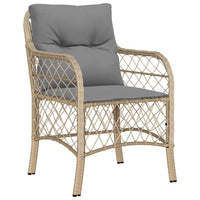 Set Pranzo da Giardino 5 pz con Cuscini Beige Misto Polyrattan 3212161