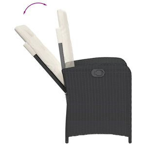 Set da Pranzo da Giardino 7 pz Nero con Cuscini in Polyrattan 3212199