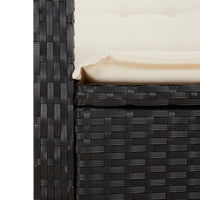 Set da Pranzo da Giardino 7 pz Nero con Cuscini in Polyrattan 3212199