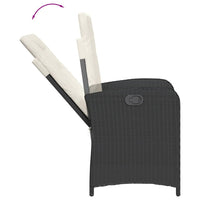 Set da Pranzo da Giardino 7 pz Nero con Cuscini in Polyrattan 3212248