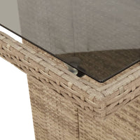 Set da Pranzo da Giardino 7 pz con Cuscini Beige in Polyrattan 3212260