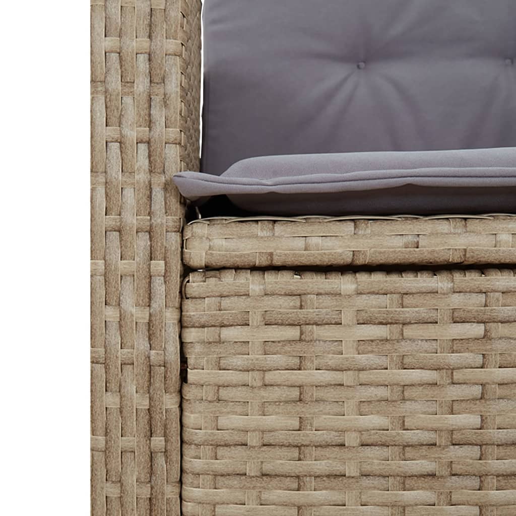 Set Pranzo da Giardino 7 pz con Cuscini Beige Misto Polyrattan 3212263