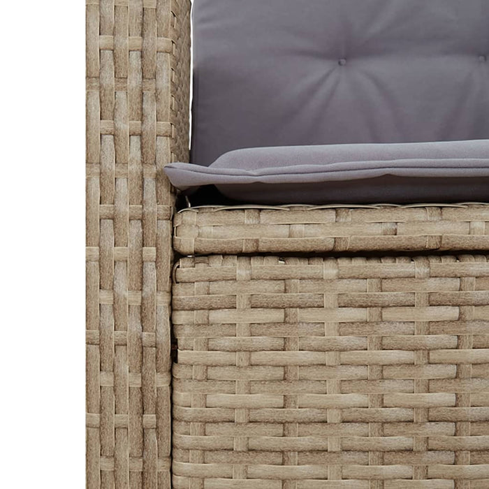 Set Pranzo da Giardino 7 pz con Cuscini Beige Misto Polyrattan 3212263