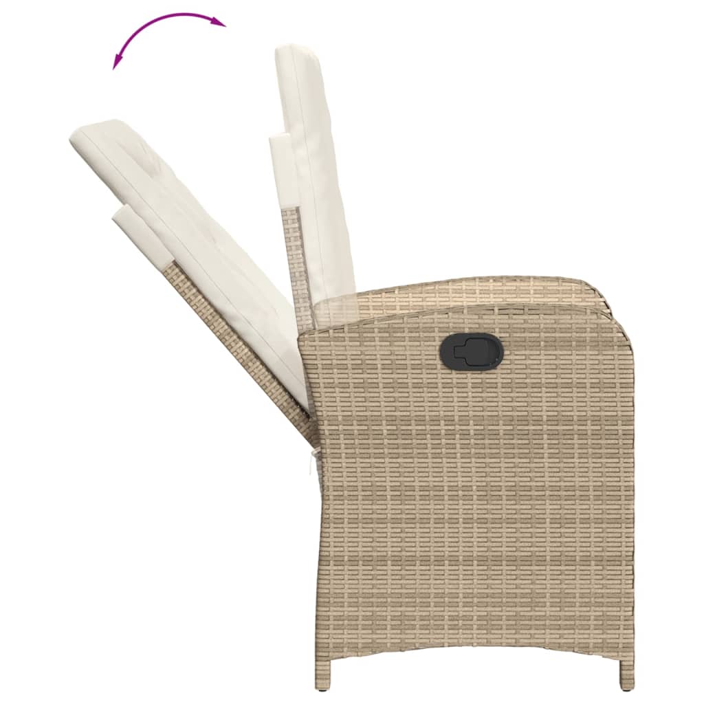 Set da Pranzo da Giardino 5 pz con Cuscini Beige in Polyrattan 3212371