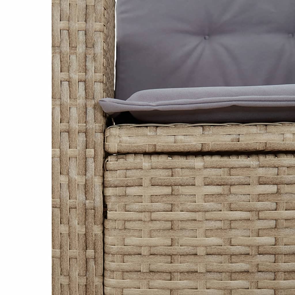 Set Pranzo da Giardino 7 pz con Cuscini Beige Misto Polyrattan 3212395